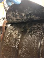 Underside of flap on saddle